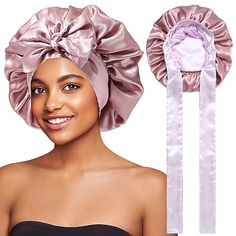 Hair Wraps For Sleeping, Silk Sleep Cap, Silk Bonnet, Satin Bonnet, Hair Bonnet, Facial Skin Care Routine, Curly Hair Women, Hair Women, Bean Paste