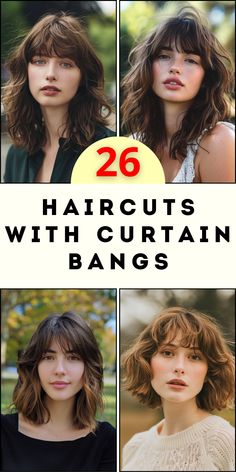 Explore fashionable haircuts with curtain bangs 2025 that suit every hair length. From long layered cuts to medium length styles, these designs are perfect for curly hair, wavy hair, and straight textures. Short hair, lob cuts, and chin length bobs offer chic options for a round face or thin hair, ensuring a stunning transformation for your look.