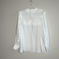 Brand New With Tag, Excellent Condition. Smoke Free Environment. Measurements: Length 30” Chest In Flat 25” Sleeve Length 26” Bin R Feminine Long Sleeve Blouse By H&m, H&m White Long Sleeve Blouse, White Long Sleeve Blouse From H&m, White Long Sleeve Blouse By H&m, White Long Sleeve Blouse H&m, White H&m Blouse For Daywear, Feminine H&m Blouse For Daywear, H&m Feminine Top For Daywear, Feminine H&m Tops For Daywear