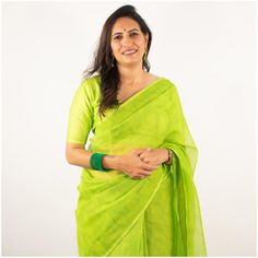 Digitally Printed Pure Organza Saree  with ethnic motifs framed with seamless patched silk border at the inner side.  It is paired up with self printed Modal Satin Blouse Piece. Color: Lemon Green- Ocassion: Fusion/ Casual/ Festive. Lemon Green Saree, Silk Saree Blouses, Green Silk Saree, Satin Bluse, Ethnic Motifs, Saree Blouses, Silk Saree Blouse, Green Saree, Organza Saree