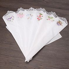 PRICES MAY VARY. Quantity: 6 pcs Color: As shown Size: 28cm x 28cm/11'' x 11'' Material: 100% Cotton Package Included:6Pcs x Flower Lace Hankies (Floral Randomly) Features: 
-Fashion and vintage handkerchiefs 
- Great for daily use, doll dress,collection, quilt,etc. 
- Perfect gift for wedding favors, "Thinking of You", Mother's Day present, 
thoughtful token for those who have experienced the death of loved ones, for 
graduation, or add it to a goody bag for afternoon tea or women's club meetin Hanky Dress, Lace Hankies, Butterfly Lace, Flower Women, Ladies Handkerchiefs, Embroidered Butterfly, Vintage Handkerchiefs, Mothers Day Presents, Lace Flower