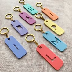 Acrylic Pastel Monogram keyring, keychain, stocking filler. Gift for her, initial gift. 3d Printed Keyring, 3d Printed Key Chains, Acrylic Keyring Ideas, 3d Prints Ideas, 3d Printed Keychain, Laser Acrylic Projects, 3d Print Gifts, Initial Acrylic, Keyring Ideas