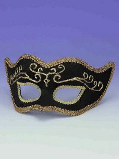 Looking for the perfect mask for the masquerade this year? Then look no further than our Black Half Mask with Gold Trim! With your purchase, you will receive a black masquerade mask featuring golden trim on the edges as well as a special flowing gold design over the eyes. Pair this mask with the rest of your masquerade costume, and you'll instantly steal the show. Buy your black and gold masquerade mask today!