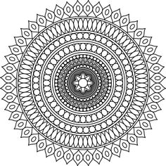 a black and white drawing of a circular design