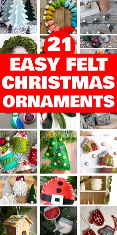 twelve easy felt christmas ornaments to make