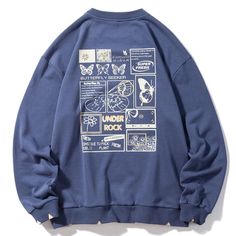 Harajuku Sweatshirt, Swaggy Outfits, Cotton Pullover, Vintage Butterfly, Men T Shirt, Pullover Men, Dream Clothes, Online Shopping Clothes