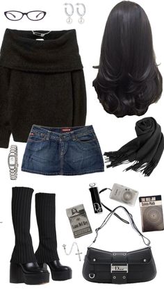 Dark winter outfit 🖤❄️ black outfit, warm outfit, cold weather outfit, office outfit, Lana del Rey aesthetics, #lanadelrey #winter #winteroutfit #outfit #inspo #skirt #boots #scarf Lana Del Rey Aesthetics, Winter Outfit Black, Outfit Cold Weather, Lana Del Rey Outfits, Warm Outfit, Outfit Office, Skirt Boots, Cold Weather Outfit, Office Outfit