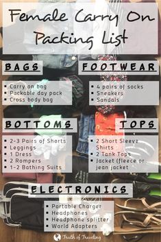 the ultimate female carry on packing list