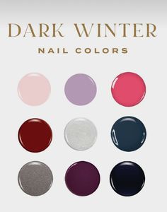 Dark winter Nails For Deep Winter, Deep Winter Palette Aesthetic, Deep Winter Color Palette Nails, True Winter Nails, Deep Winter Pallet, Deep Winter Nail Polish, Deep Winter Accessories, Deep Winter Nails Colour, Dark Winter Makeup Palette