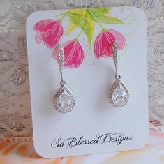 Bridal Earrings, Wedding Earrings, CZ Bridal earrings, Bridesmaids gifts, Wedding jewelry, Teardrop Wedding Day Accessories, Wedding Jewelry Crystal, Accessories For Bride, Crystal Wedding Earrings, Teardrop Bridal Earrings, Crystal Wedding Jewelry, Crystal Earrings Wedding, Crystal Bridal Earrings, Earrings Teardrop