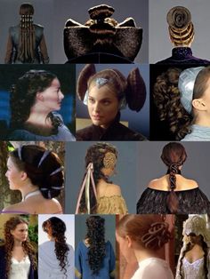 many different types of hair are shown in this collage, including braids and buns