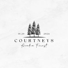 the logo for courtney's garden forest, which is located in front of a white background