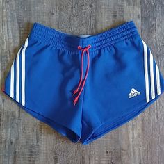 New With Tags Addidas Bold Blue Athleisure/Athletic Shorts White Stripes On The Sides And Red Insert Wide Elastic Waist With Red Drawstring Size Medium Blue Adidas, Shorts Athletic, Athletic Shorts, Sport Shorts, Adidas Women, Comfy Outfits, Athleisure, White Stripe, White Shorts