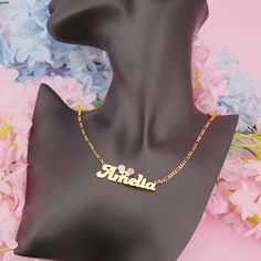 Material: Copper. Color: Gold. Chain Length: 14",16",18",20",22". Process: Gold Plated. Recipient: Women, Mom, Men, Wife, Girl Friend, Children. Product Type: Personalized Jewelry. Gift Type: Necklace. Occasions: Valentine's Day, Mother's Day, Christma,Birthday, etc. Necklace Type: Name Necklace. Brand: Silviax Jewelry. Item:  2023NE0419.               table { border-collapse: collapse; }         br { mso-data-placement: same-cell; }         tr { height: 21px; }         td { overflow: hidden; pa Trendy Personalized Necklace For Birthday, Pink Custom Name Necklaces For Mother's Day, Custom Name Pink Necklaces For Mother's Day, Pink Personalized Charm Necklaces For Parties, Pink Custom Name Necklace For Mother's Day, Custom Name Pink Necklace For Birthday, Personalized Pink Charm Necklaces For Party, Customized Pink Necklaces For Valentine's Day, Trendy Necklace With Adjustable Chain For Birthday