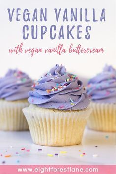 vegan vanilla cupcakes with vegan vanilla buttercream