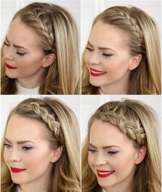 headband braids any weave occasion Headband Braids, French Braid Headband, No Heat Hairstyles, Hairstyle Tutorials, Penteado Cabelo Curto, Braided Headband, Great Hair, Hair Dos, Gorgeous Hair