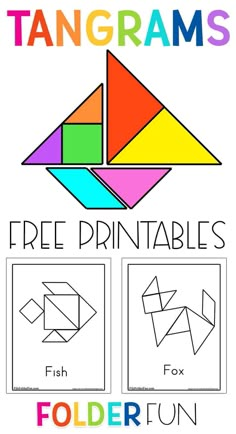 the printable poster shows how to make an origami fish and other geometric shapes