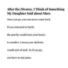 a poem written in black and white with the words after the diver, i think of something my daughter said about mars