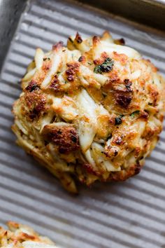 some food that is sitting on top of a pan