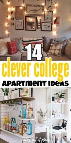 Here are 14 clever and brilliant ideas for college apartment decorating that you must try! Dorm room decor made so easy and cute, and your apartment will become the place to be with these decorating ideas! Cool College Apartment Ideas, Guys College Apartment, College Bedroom Apartment, College Apartment Living Room, Apartment Hacks, College Room Decor, Condo Living Room