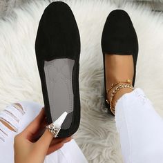 Category:Flats; Upper Materials:PU; Season:Fall; Heel Type:Flat Heel; Gender:Women's; Toe Shape:Round Toe; Style:Minimalism,Comfort,Casual; Heel Height(inch):<1; Outsole Materials:EVA; Occasion:Walking; Pattern:Solid Color; Listing Date:08/11/2023; 2023 Trends:Soft Shoes,Plus Size,Ballerina,Comfort Shoes; Foot Length:; Foot Width:; Size chart date source:Provided by Supplier.; Heel Height:Flat Black Slip-resistant Round Toe Flats, Cheap Black Slip-on Flats, Black Non-slip Flat Walking Shoes, Black Ballet Flats For Evening, Medium Width, Red Shoes Flat Womens 5/38, Flats Online, Soft Shoes, Red And Grey, Socks And Hosiery