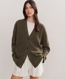 Casual Cashmere V-neck Sweater, Casual Cashmere V-neck Sweater For Layering, Versatile Fine Knit Outerwear For Fall, Versatile Fine Knit Fall Outerwear, Everyday Versatile Cashmere Sweater, Versatile Everyday Cashmere Sweater, Oversized Cashmere Cardigan For Daywear, Classic Oversized Cashmere Sweater Coat, Daywear Soft Knit Cashmere Outerwear