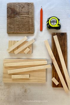 the supplies needed to make a diy wood craft