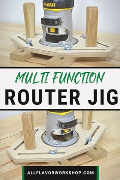 a router jig with the words multi function router jig on it