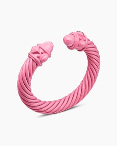 David Yurman | Renaissance Classic Cable Bracelet in Pink Aluminum, 10mm David Yurman Pink Bracelet, Yurman Bracelet, Aluminum Bracelets, David Yurman Bracelet, Fawn Colour, Cable Bracelets, Women's Bracelets, Presents For Him, Rare Gemstones