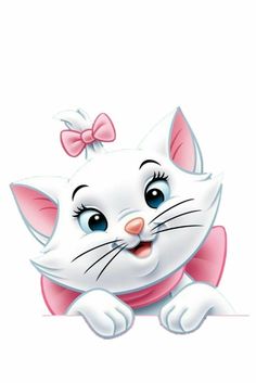 a cartoon cat with a bow on its head