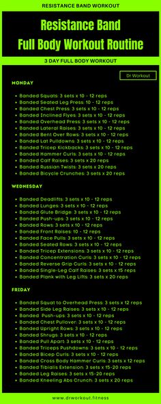 the full body workout routine is shown in green and black, with instructions for how to use