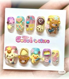 Rilakkuma Nails, Cute Tats, Hello Nails, Cute Simple Nails, Really Cute Nails, Soft Nails, Next Life, Nail Stuff