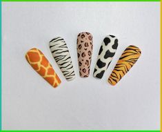 False nails Short Square Green Pink Floral 24pk   FREE nail tabs BN471 Nail Art Motif, Animal Nail Designs, Animal Print Nails Art, Eye Nail Art, Animal Nail Art, Art Deco Nails, Nail Designs Valentines, Nail Art Designs Diy, Animal Nails