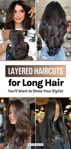 Discover stunning long layered haircut ideas to add dimension, movement, and style to your look. Perfect for straight, wavy, or curly hair types. Long Haircut With Choppy Layers, Long Hair With Layers Middle Part, Long Haircut With Short Layers, Haïr Cut Style For Long Hair, Long Butterfly Haircut Straight Hair, Long Hair Styles Round Face, Long Haircuts For Oval Face Shape, Haircut Layers Long Hair, Butterfly Layered Haircut Long Hair