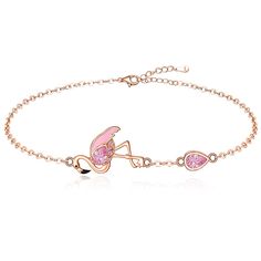 PRICES MAY VARY. 【FLAMINGO ANKLE BRACELETS FOR WOMEN】 Flamingos keep their balance and even sleep on one leg, effortlessly, symbolizing the elegance of balance. Wear a flamingo anklet to remind you to keep a balance between life and work, remember to be a balanced and elegant flamingo woman! 【BELIEVE IN YOUR POTENTIAL】 When Flamingos were born, they didn't have the famous pink color, and they would grow their slender bodies and beautiful pink feathers after several years of maturity. Have a flam Flamingo Jewelry, Gold Beach, Beach Anklets, Pink Bird, Pink Feathers, Jewelry Christmas, Chain Extenders, Perfect Gift For Him, Christmas Gift Jewelry