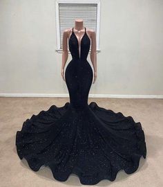 Prom Dress Halter, Halter Prom Dresses, Black Mermaid, Evening Party Gowns, Black Prom Dress, Cute Prom Dresses, Black Prom