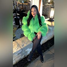 Worn Only Once For A Couple Hours! Tag Still Attached. Akira Loverboy Lime Green Faux Fur Jacket Size 3x. I Wanted A Big Oversized Look, Which Is Why I Went With A 3x (Normally Size 16). Trendy Fluffy Fur Coat For Spring, Trendy Fluffy Spring Fur Coat, Trendy Hooded Spring Fur Coat, Fluffy Long Sleeve Party Outerwear, Green Faux Fur Long Sleeve Outerwear, Green Faux Fur Outerwear With Long Sleeves, Trendy Hooded Outerwear For Party, Trendy Faux Fur Party Outerwear, Trendy Party Faux Fur Outerwear