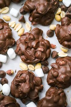 chocolate candy with marshmallows and peanuts