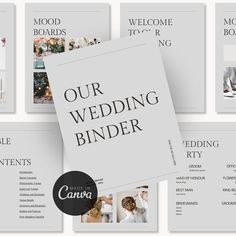 the wedding binder is open and ready to be used as a brochure