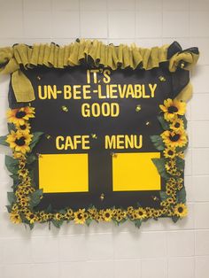 a sign that says it's un - bee - llevably good cafe menu