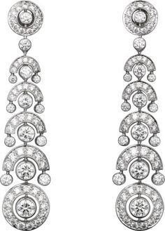 CRH8000215 - Reflection de Cartier earrings - White gold, diamonds - Cartier Earrings Platinum, Trinity Necklace, White Diamond Jewelry, Royal Jewellery, Fauna And Flora, Interesting Jewelry, Magnificent Jewels, Cartier Earrings, Cartier Necklace