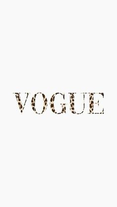 the word'voque'written in leopard print on a white background with an animal print