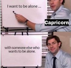 "Capricorn: I want to be alone...With someone else who wants to be alone." Someone Elses, Funny