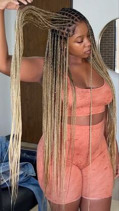 613 Blonde Braids, Blonde And Black Knotless Braids, Knotless Hairstyles, Blonde Braiding Hair, Braiding Hair Colors, Corn Rows, Braiding Hairstyles, Blonde Box Braids, Braids Ideas