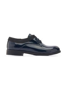 patent lace-up oxford shoes from Moustache featuring front lace-up fastening, round toe, flat rubber sole, branded insole, navy blue and artificial leather. | Moustache Patent Lace-Up Oxford Shoes Flat Boots, Artificial Leather, Ballet Flat Shoes, Skirted Swimwear, Boot Sandals, Boys Shoes, All Black Sneakers, Jean Coat, Girls Shoes