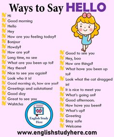 Saying Hello, Ways To Say Hello, English Learning Spoken, Conversational English, English Vocab, English Sentences, Learn English Grammar, Good Vocabulary Words, Good Vocabulary