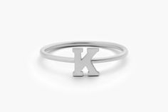 14k Gold Initial Letter Ring Gold Initial Ring, Letter Ring, Gold Letter, Initial Ring, Gold Initial, Women's Jewelry And Accessories, Gold Letters, Initial Letter, Initial Letters