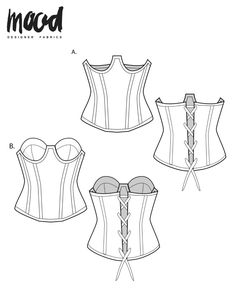 three different types of corsets with laces on the front and back sides