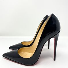 Christian Louboutin So Kate Black Patent 120mm Size 38.5 Red Bottomed Christian Louboutin Boots. Excellent Condition. Shoes Show Normal Signs Of Wear, Including Light Wear On Insoles And Wear On Outsoles/Heel Taps. Stiletto Heel Height Is 4.75” Or 120mm. Size Is 38.5 Equivalent To Us 8.5. Please Note Louboutins Tend To Run Small. Comes With Box And Two Dust Bags. Heels Are 100% Authentic And Have Been Authenticated By Real Authentication. They Were Very Well Cared For And Come From A Non Smoking Home. All Pictures Are Of The Actual Item, Taken In House (No Stock Photos). Same Day Shipping On Orders Before 12pm Est, Next Day Shipping On Orders After 12pm Est. Christian Louboutin So Kate Boots, Louboutin Heels So Kate, Louboutin Kate 85, Heel Taps, Christian Louboutin 85mm, Christian Louboutin So Kate 120, Louboutin Boots, Louboutin So Kate, Heel Tap