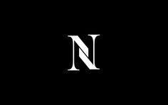 the letter n is made up of two letters in black and white, with one smaller letter